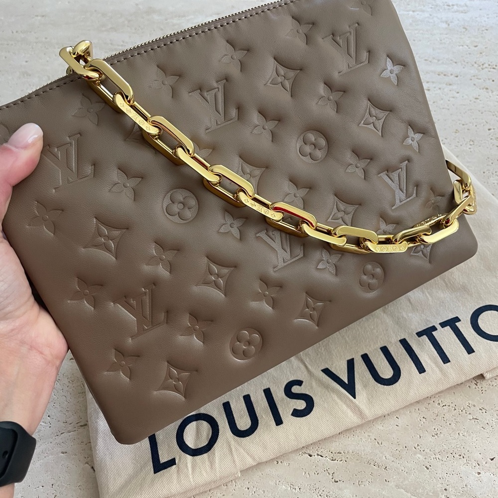 Louis Vuitton Coussin PM Taupe with Gold Chain - Picture 3 of 8